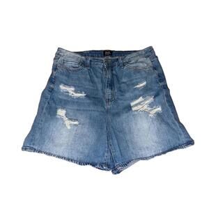 Women's Simple Society High Rise Waist Distressed Jean Shorts Size 15/32 32x5